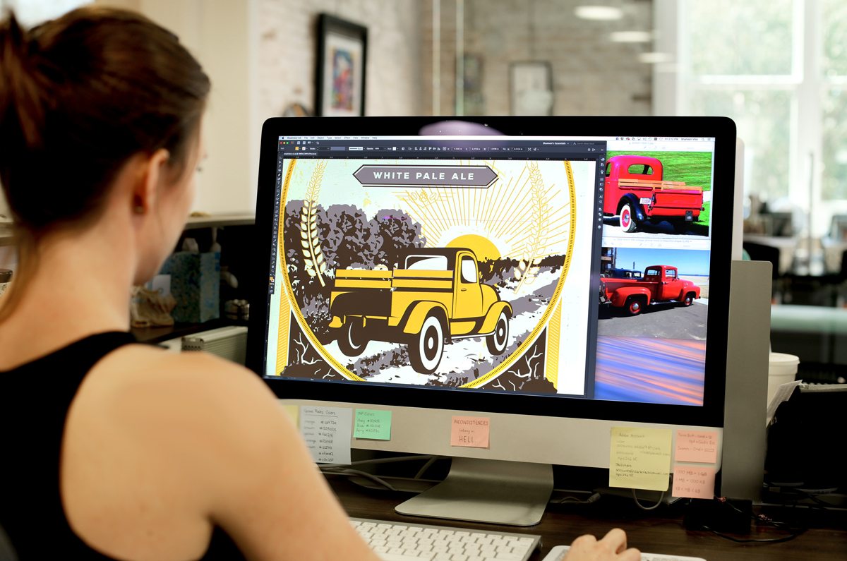 Shannon vectorizes a custom illustration